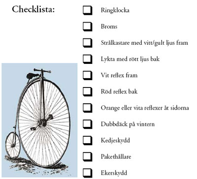 Checklista för cykel