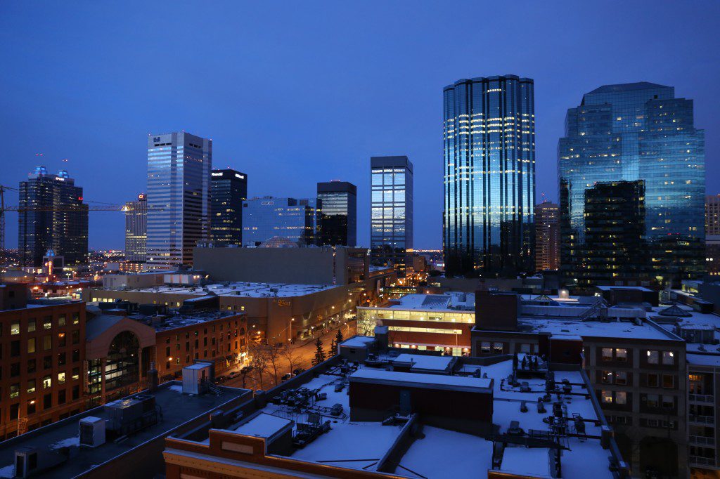 Centrala delarna av Edmonton i Kanada den 29 mars i år. Foto: Mack Male